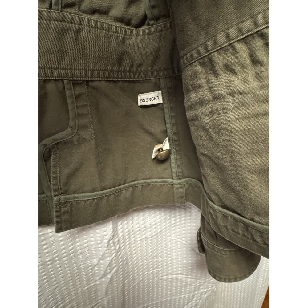 Women's Harolds 100% Cotton Olive Green Utility Jacket Bronze Button Size M - Picture 5 of 13